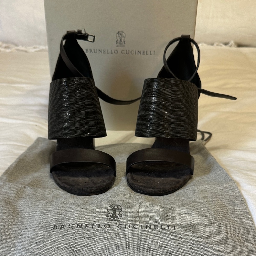 Brunello Cucinelli Women's Dark Brown Sandals 39